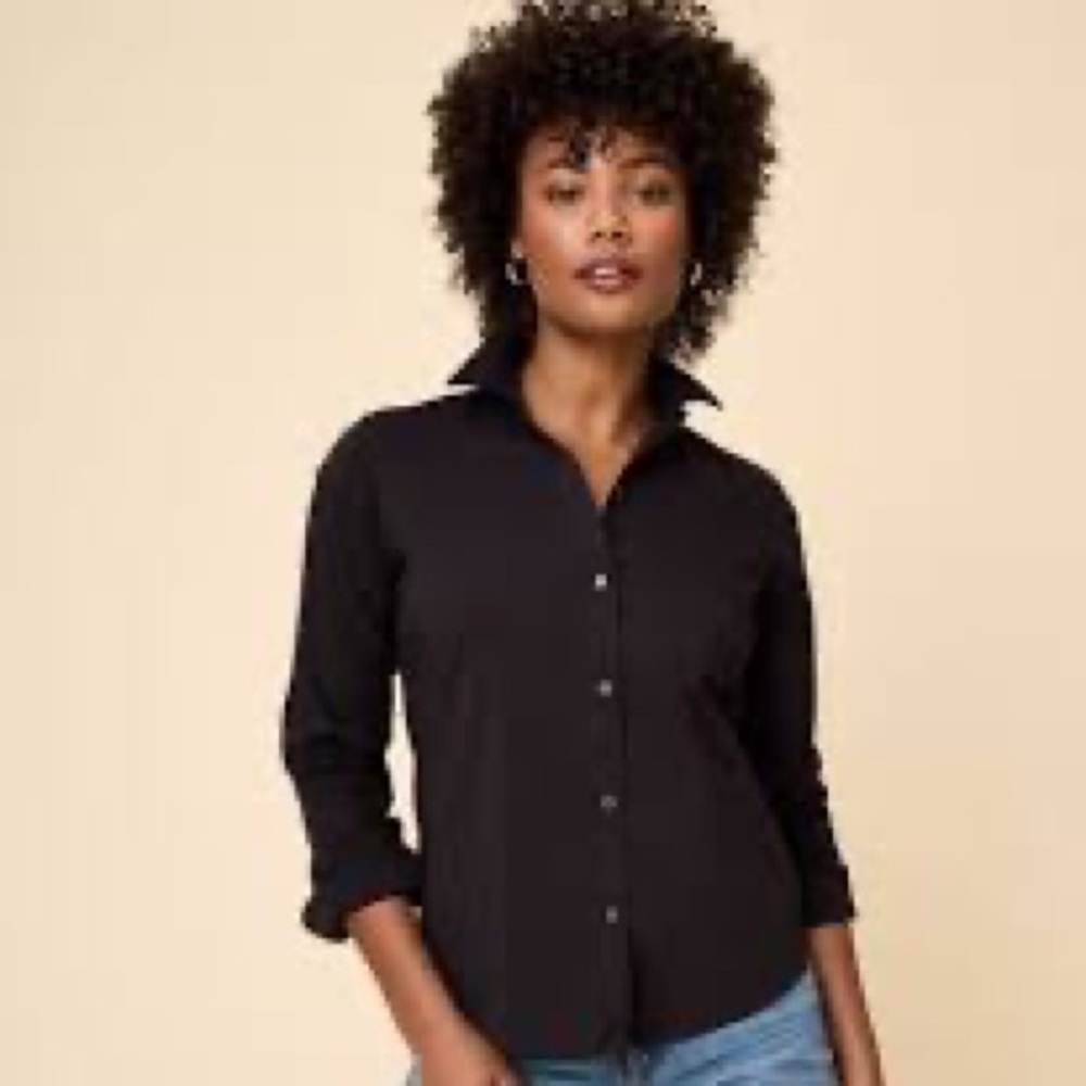 Untuckit Bella Black Collared Shirt Sz 6
